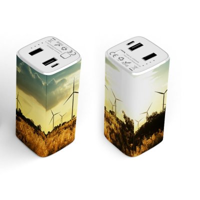 Compact  power bank (portable charger) with powerful LED light, 4000-12000 mAh