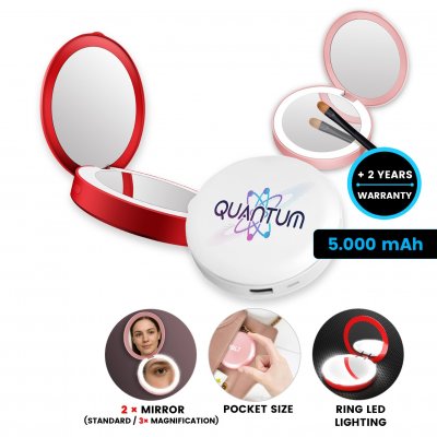 5000mAh power bank with mirror and LED illumination »CHARMIE«