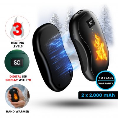 4000 mAh power bank with hand warmer PocketHeat DUO