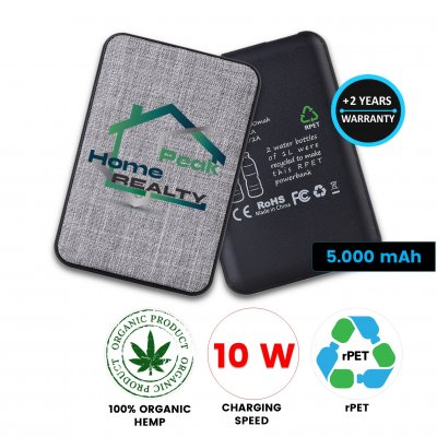 Power bank made of recycled PET plastic, 5000 mAh