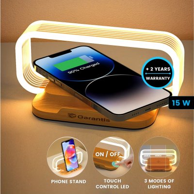 NIGHTCHARGE stand with 15 W wireless charging and night light, rABS