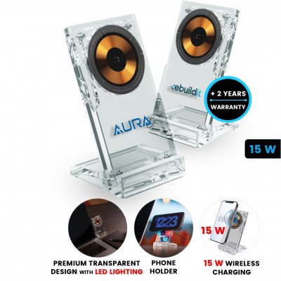 15 W transparent magnetic wireless charger/stand ACRYLITE