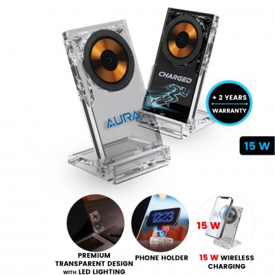 15 W transparent magnetic wireless charger/stand ACRYLITE