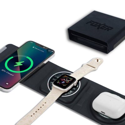 15 W foldable magnetic wireless fast charger TRIVIO 3-in-1
