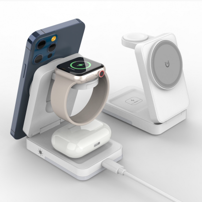 15 W multifunctional foldable magnetic wireless charger and stand FOLDEX (3 in 1)