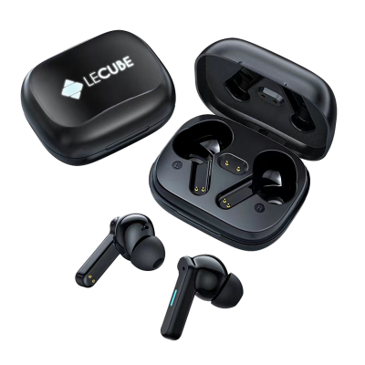 WIRELESS TWS EARPHONES WITH LED LOGO, RABS (RECYCLED ABS PLASTIC)