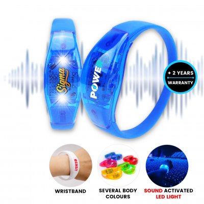 Glowing silicone wristband reacting to music