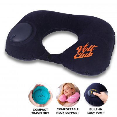 Inflatable travel pillow with integrated pump EASYPUMP