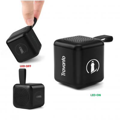 Mini cube Bluetooth speaker with LED logo and TWS function
