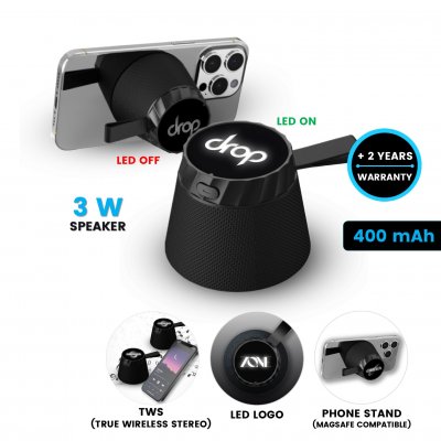 Magnetic (MagSafe compatible) mini speaker MINIBEAT, with LED logo
