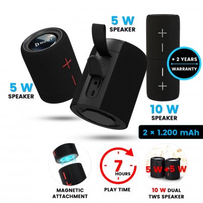 10 W dual wireless TWS speaker TWINS, with magnetic connection