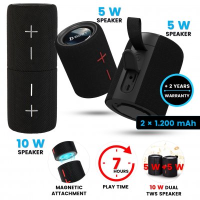 10 W dual wireless TWS speaker TWINS, with magnetic connection