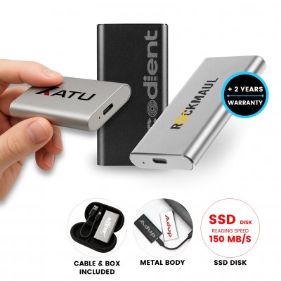 Portable metal SSD drive, USB 3.0