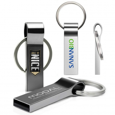 Metal mini USB flash drive with ring