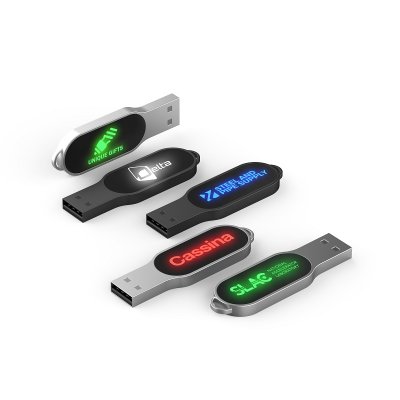 MINI METAL USB 2.0 / 3.0 FLASH DRIVE WITH LED LOGO