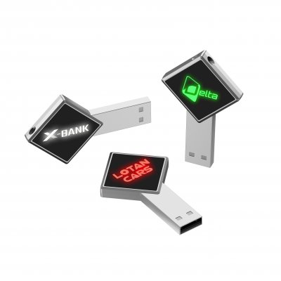 MINI METAL USB 2.0/3.0 FLASH DRIVE WITH LED LOGO