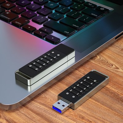 METAL USB 3.0 FLASH DRIVE WITH PIN-CODE HARDWARE ENCRYPTION