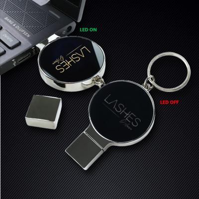 Metal USB flash drive with LED logo
