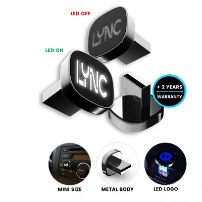 Mini USB flash drive with LED logo, USB-A connector