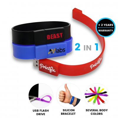 USB flash drive silicone bracelet