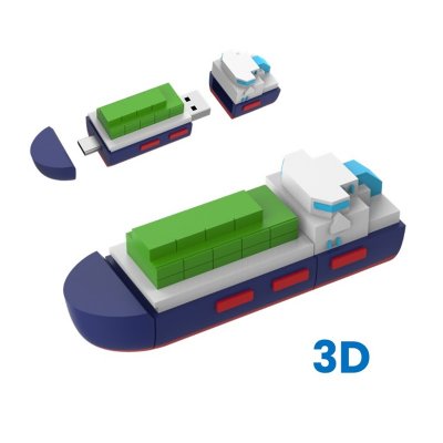 3D CUSTOM OTG USB 2.0 / 3.0 FLASH DRIVE WITH USB-C (TYPE-C) + USB-A CONNECTORS