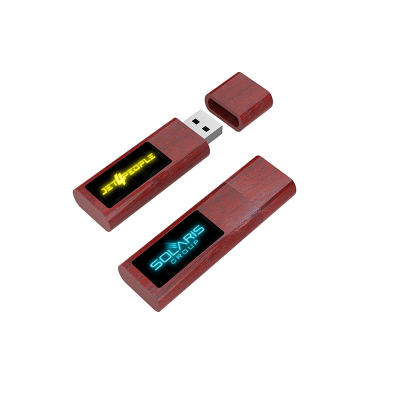 WOOD USB 2.0/3.0 FLASH DRIVE WITH LED LOGO